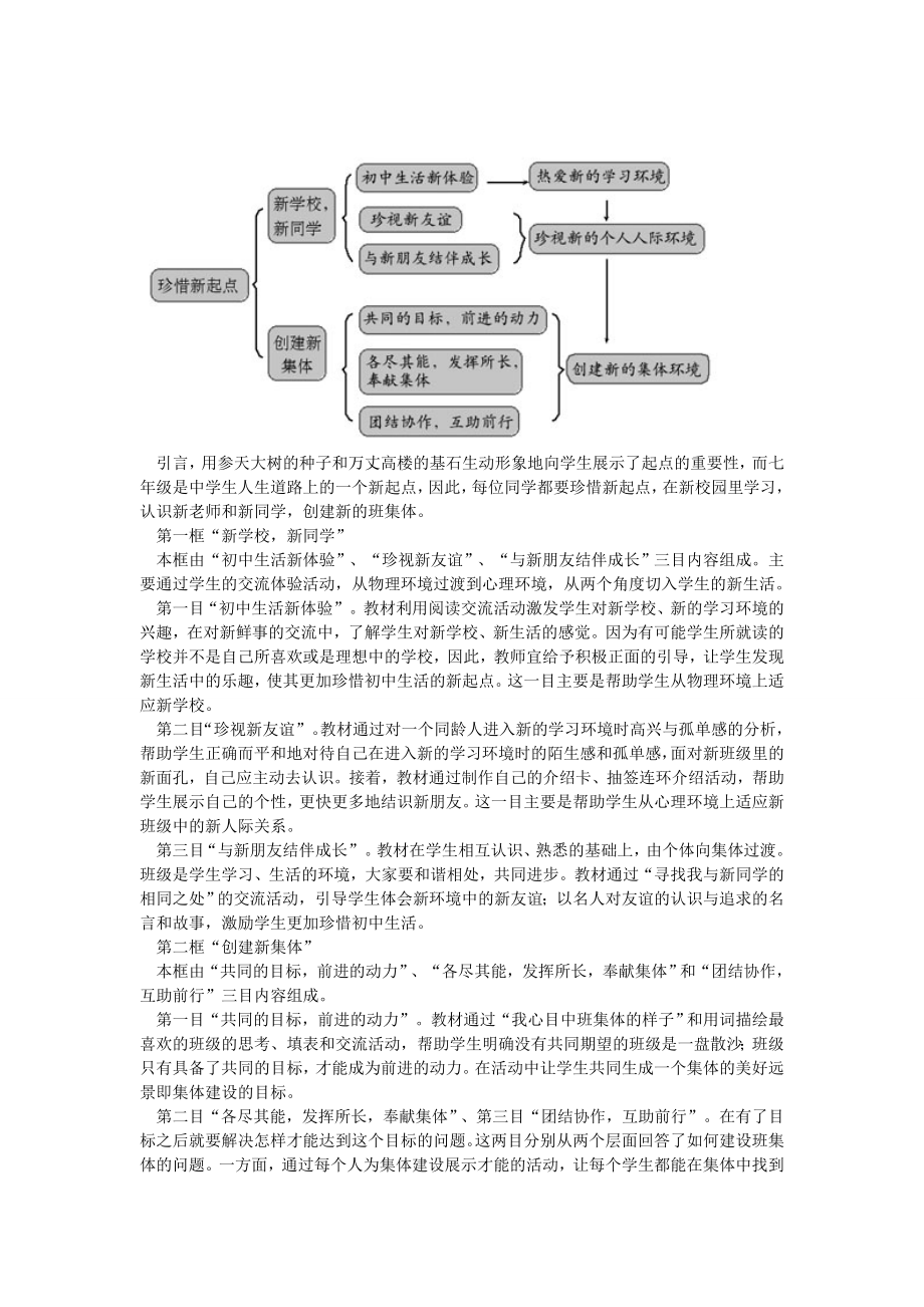 七年级政治上册第一单元第1课珍惜新起点说课稿新人教版新人教版初中七年级上册政治教案.doc