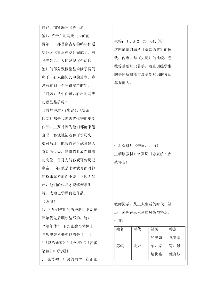 七年级历史下册第14课灿烂的宋元文化（二）教案新人教版.doc