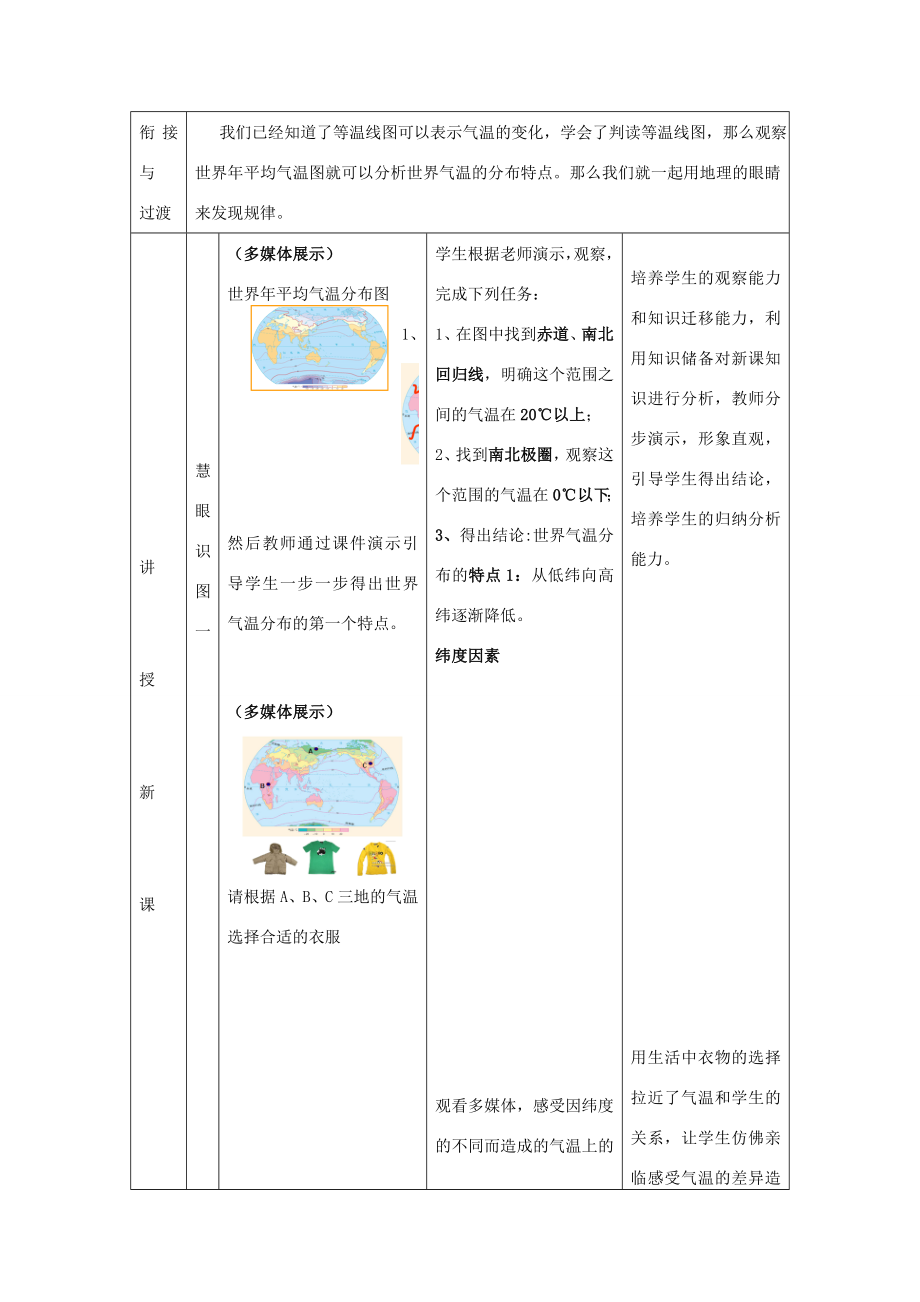 七年级地理上册第4章第2节气温的变化与差异（第2课时）教案（新版）商务星球版（新版）商务星球版初中七年级上册地理教案.doc