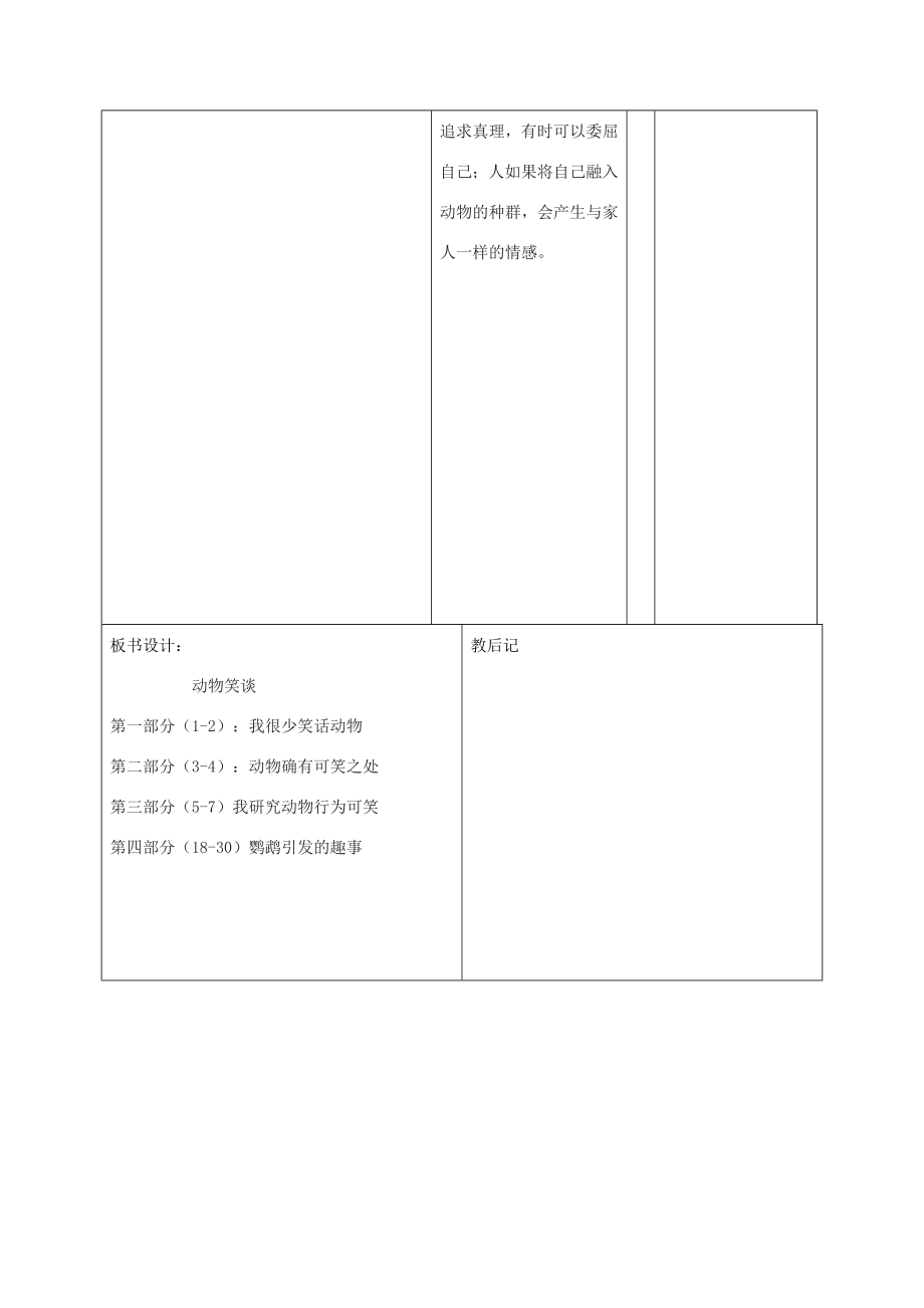 （秋季版）山东省邹平县七年级语文上册第五单元19动物笑谈教案新人教版新人教版初中七年级上册语文教案.doc