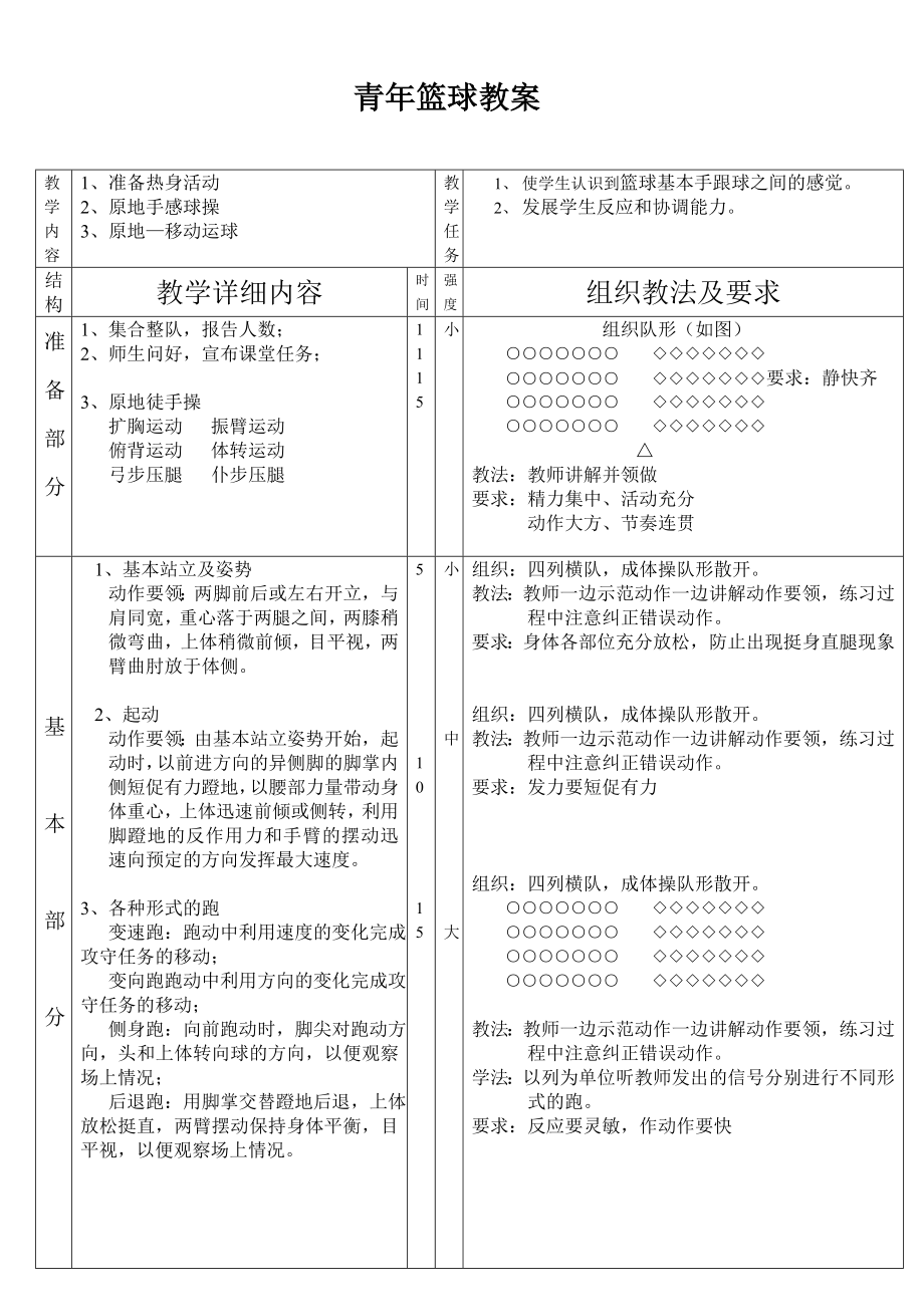 中学体育课篮球教案(初中高中都适用).doc