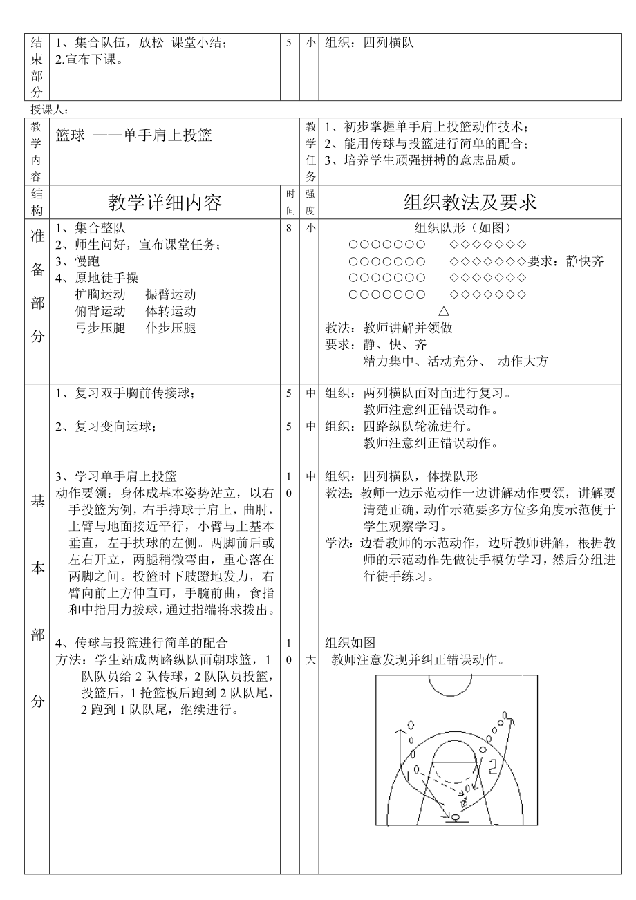 中学体育课篮球教案(初中高中都适用).doc