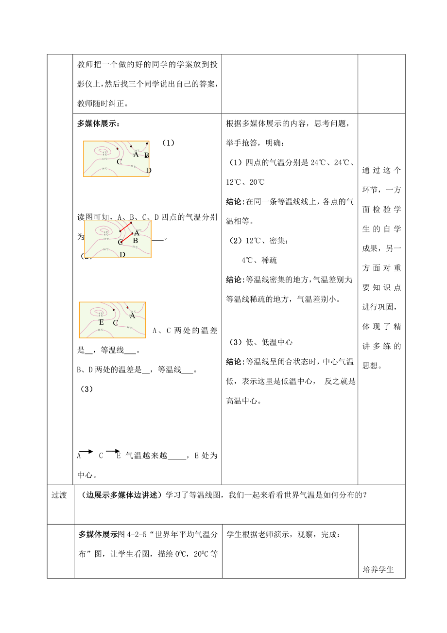 （水滴系列）七年级地理上册第四章第2节气温的变化与差异（第2课时）教案（新版）商务星球版（新版）商务星球版初中七年级上册地理教案.doc