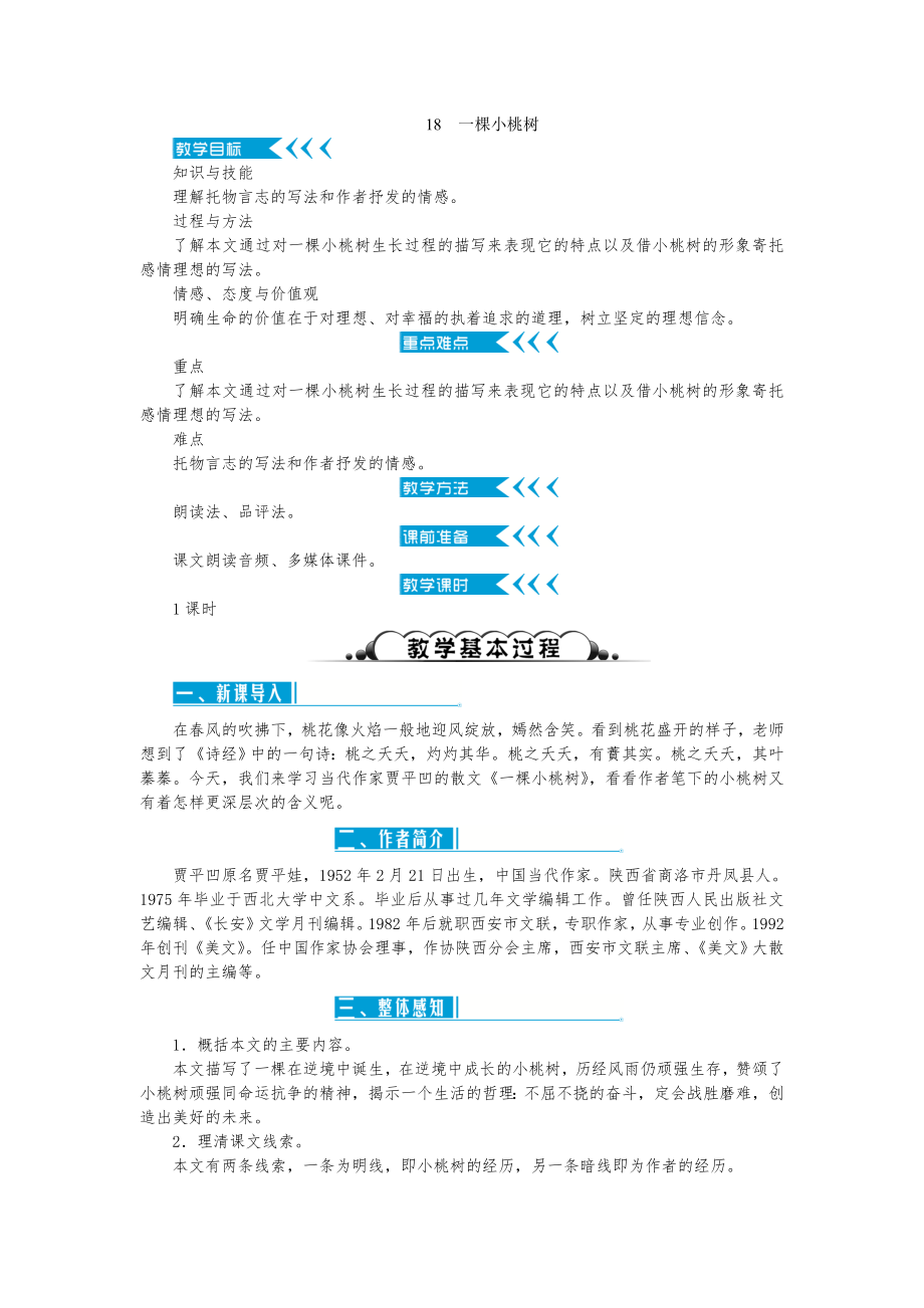 一颗小桃树教学教案.doc