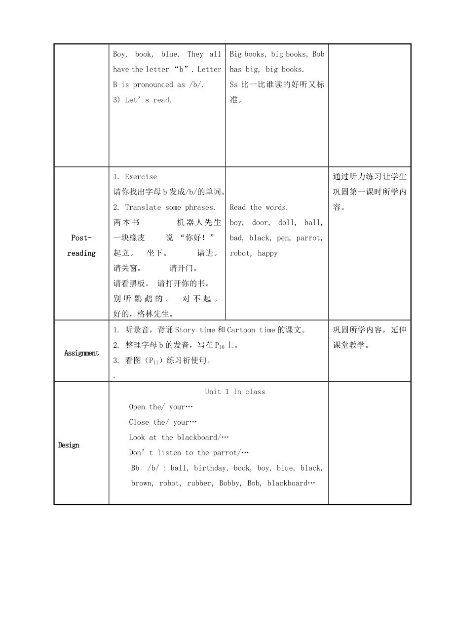 三年级英语下册Unit1Inclass（第4课时）教案牛津译林版（三起）牛津版小学三年级下册英语教案.doc