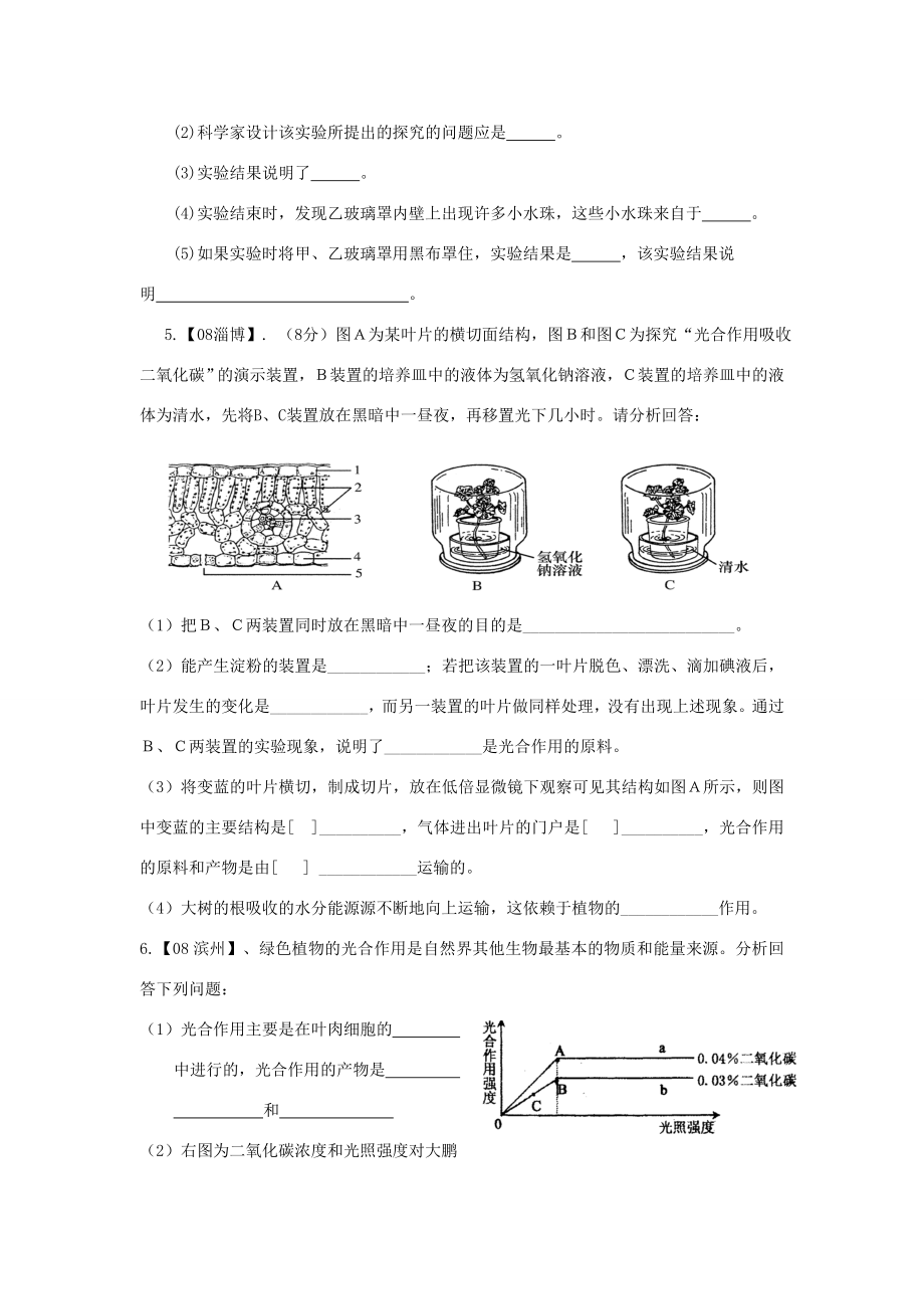 七年级生物上册绿色植物通过光合作用制造有机物复习教案人教新课标版.doc