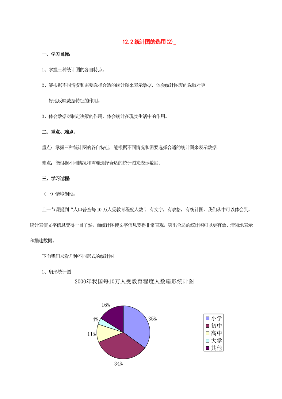 七年级数学下册12.2统计图的选用（第2课时）教案苏科版2.doc