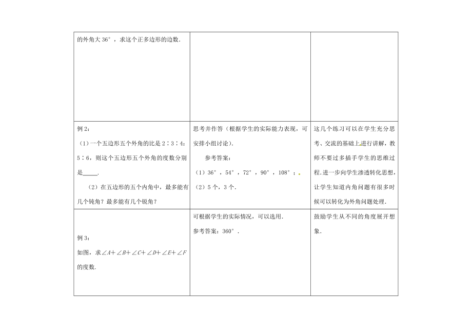 七年级数学下册7.5多边形的内角和与外角和教案3（新版）苏科版（新版）苏科版初中七年级下册数学教案.doc