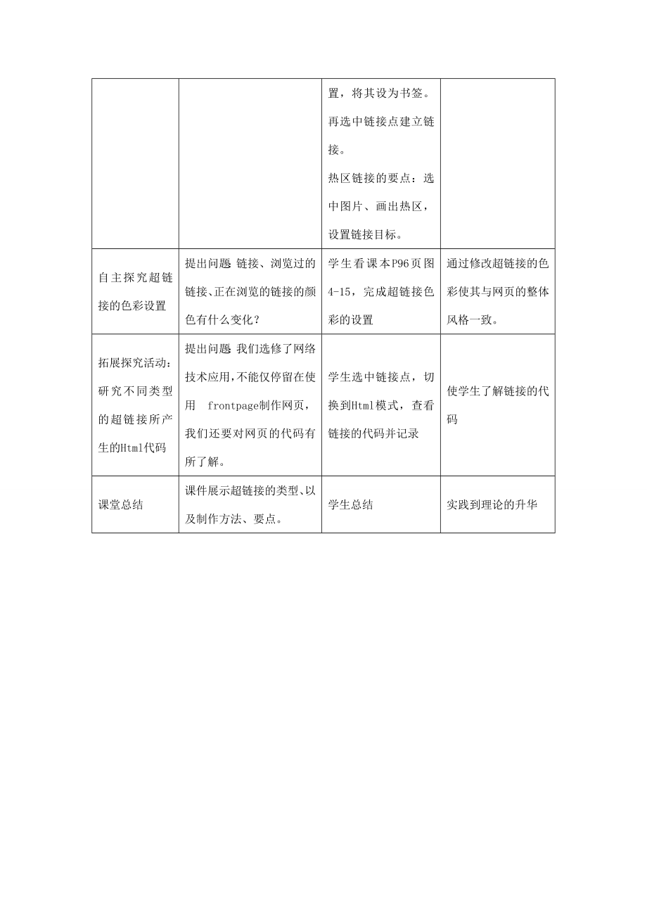 七年级信息技术网页中的超级链接教案青岛版.doc