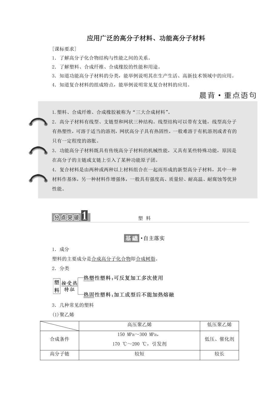 高中化学第五章第二、三节应用广泛的高分子材料、功能高分子材料教案新人教版选修5.doc