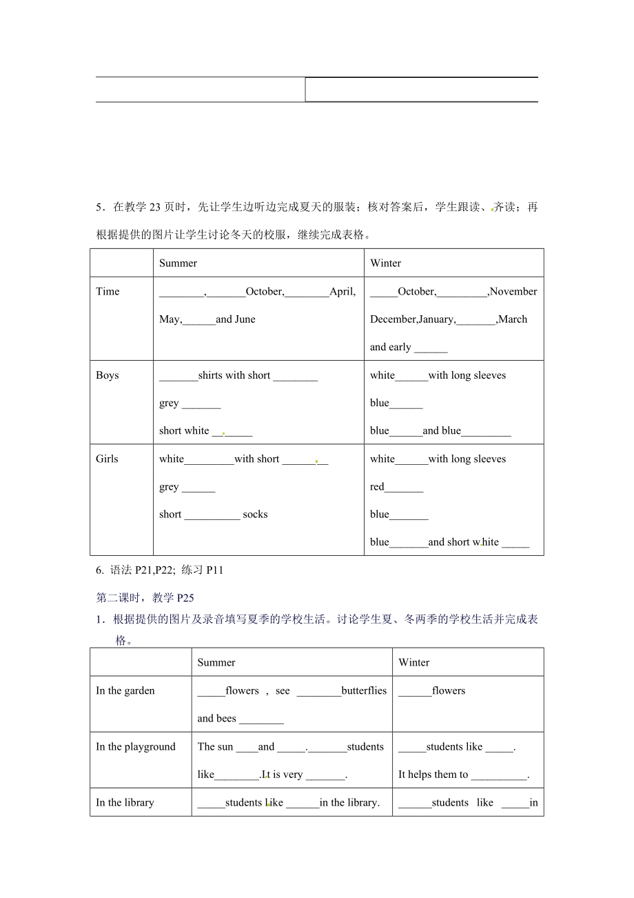 七年级英语Module2Unit2Seasonalchanges教案上海牛津版.doc