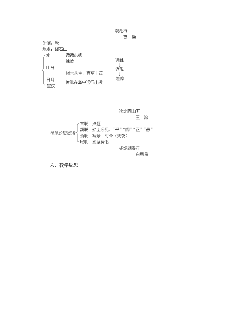 （秋季版）七年级语文上册第4课《古代诗歌四首》观沧海次北固山下教案新人教版新人教版初中七年级上册语文教案.doc