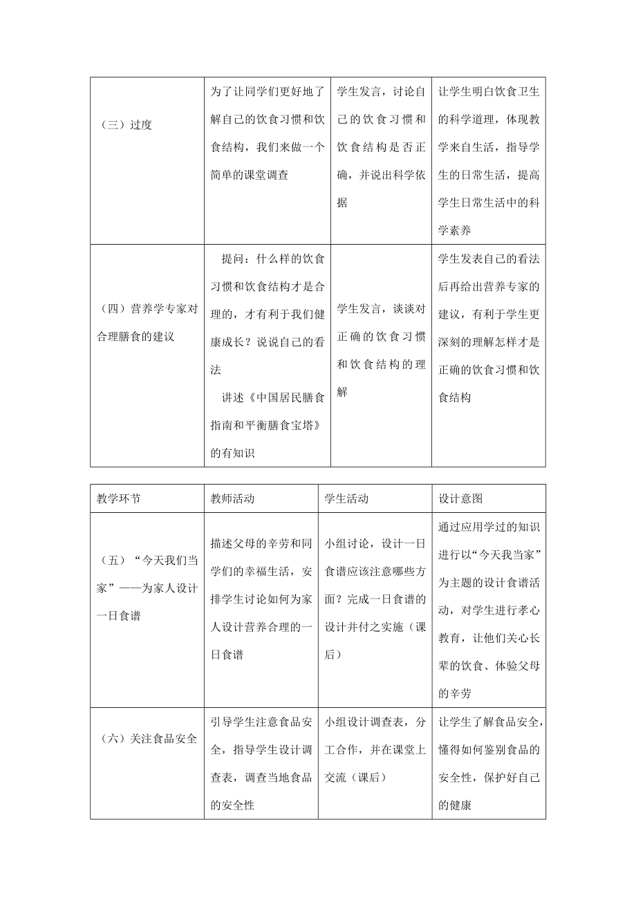 七年级生物下册第九章第三节膳食指南与食品安全教案苏教版.doc