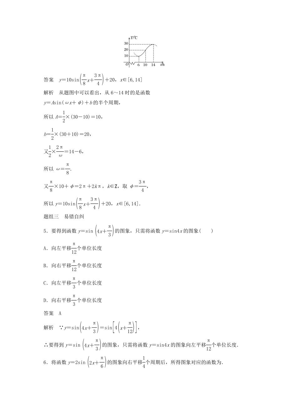 版高考数学大一轮复习第四章三角函数、解三角形4.4函数y＝Asin（ωx＋φ）的图象及应用教案（含解析）.docx