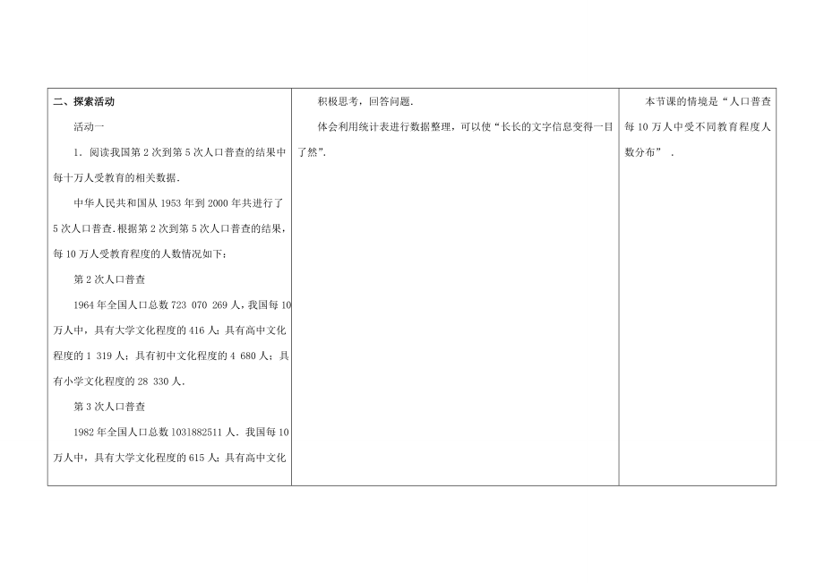 八年级数学下册7.2统计表、统计图的选用教案（1）（新版）苏科版.doc