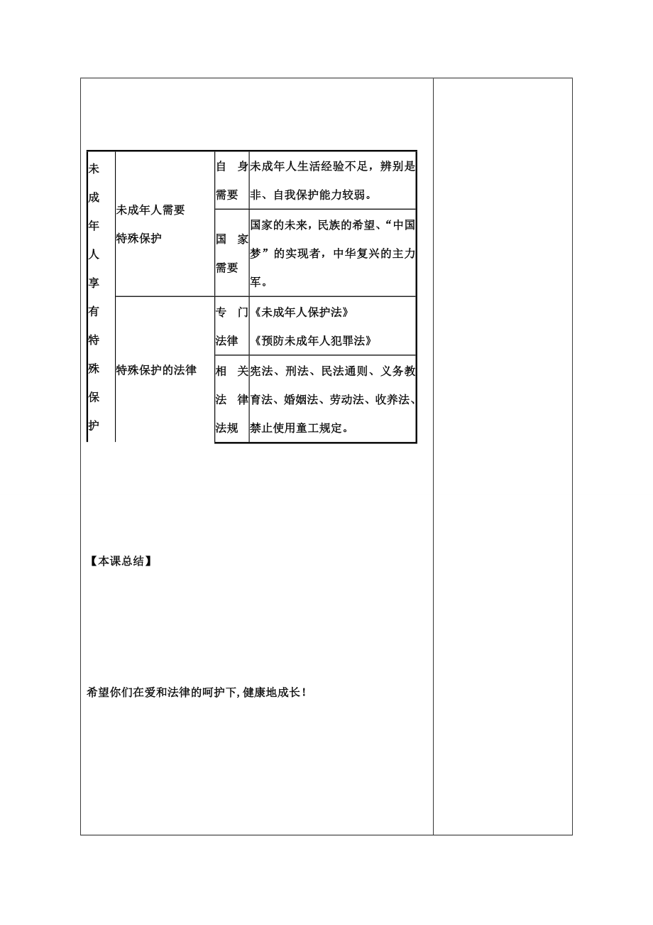 （秋季版）七年级道德与法治下册第五单元珍惜特殊保护第13课法律护我成长第1框未成年人享有特殊保护教学设计苏教版苏教版初中七年级下册政治教案.doc