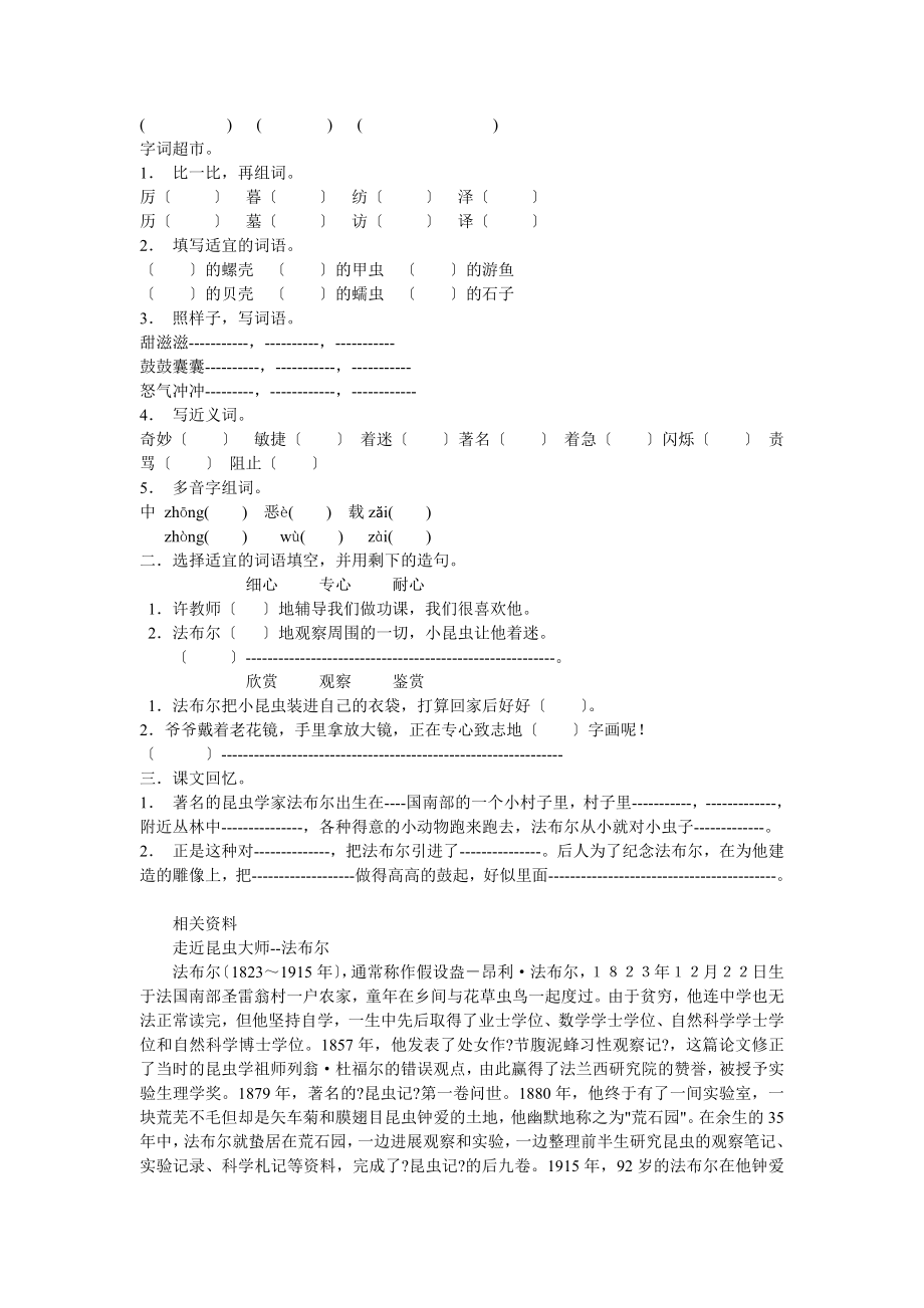 5装满昆虫的衣袋教案.doc