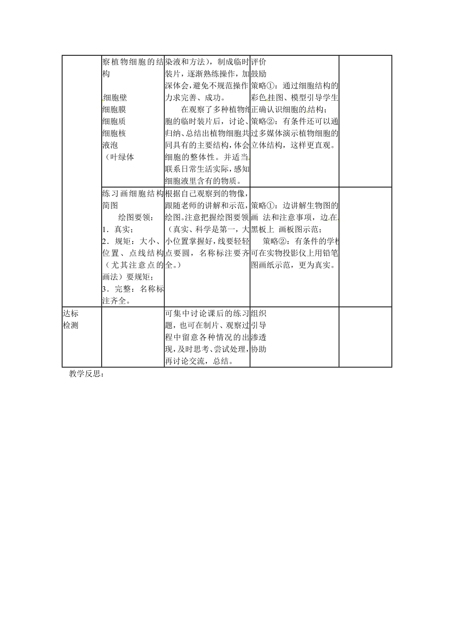 七年级生物上册第二单元第一章《细胞是生命活动的基本单位》第二节《植物细胞》教案（新版）新人教版.doc