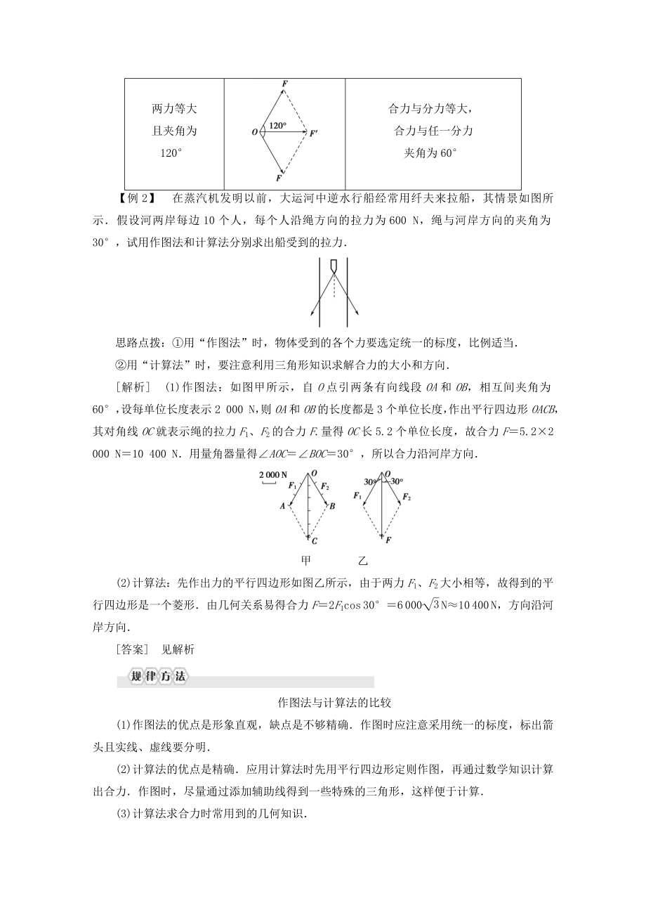 年新教材高中物理第5章第1节力的合成教案鲁科版必修1.doc