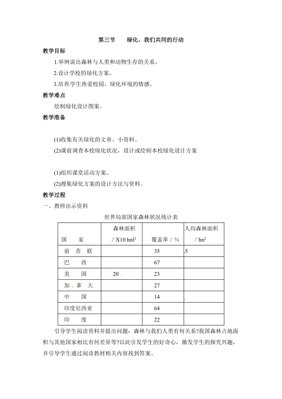 7.3《绿化我们共同的行动》教案2.doc