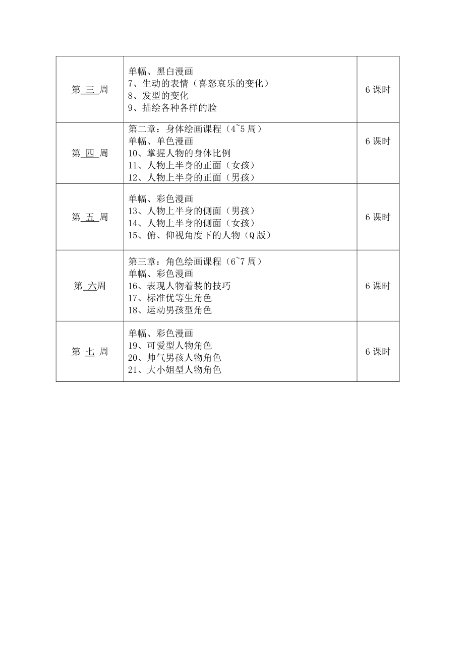 动漫教学计划(2).doc