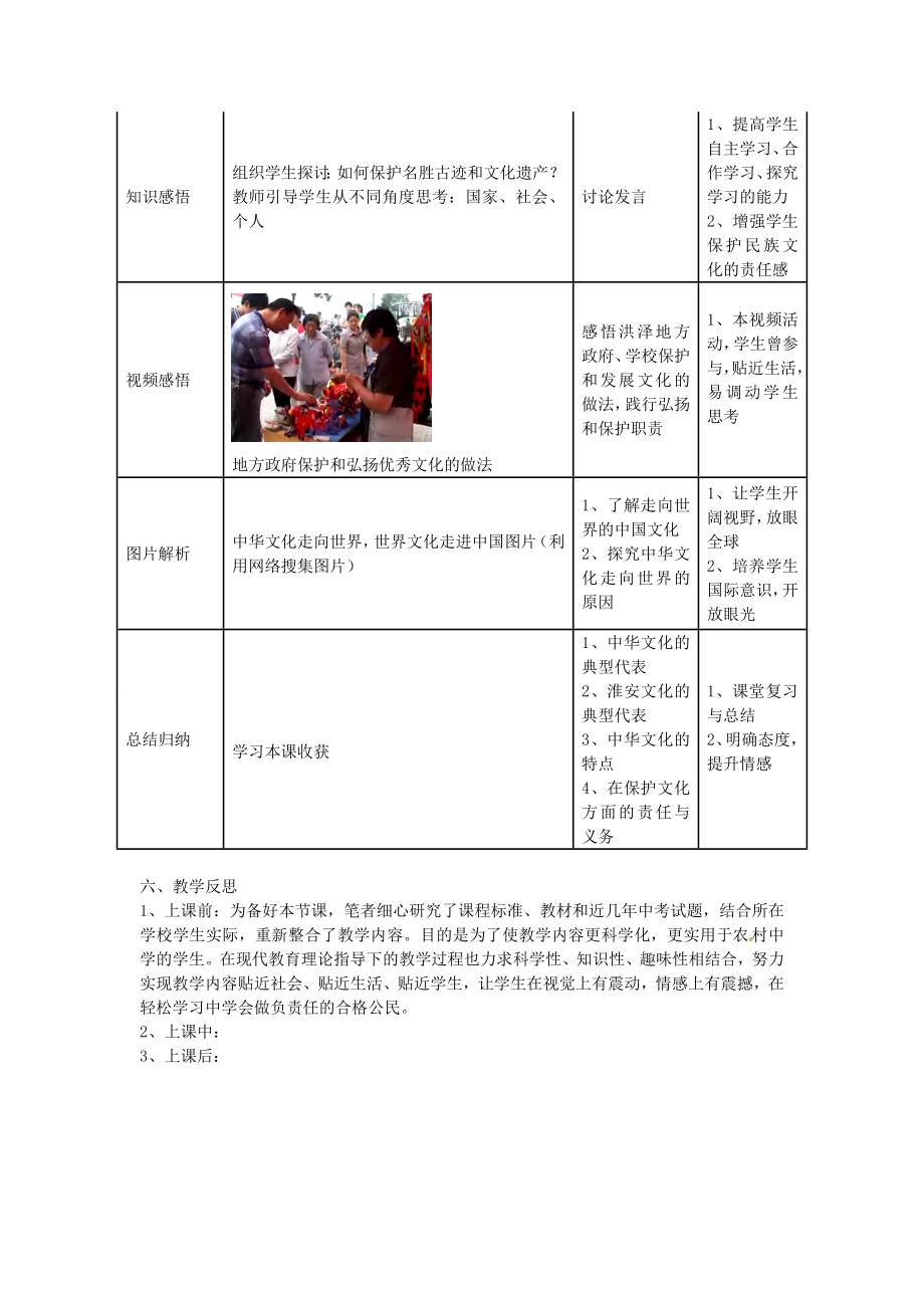 九年级政治全册第二课第1框中华文化博大精深教学设计苏教版苏教版初中九年级全册政治教案.doc