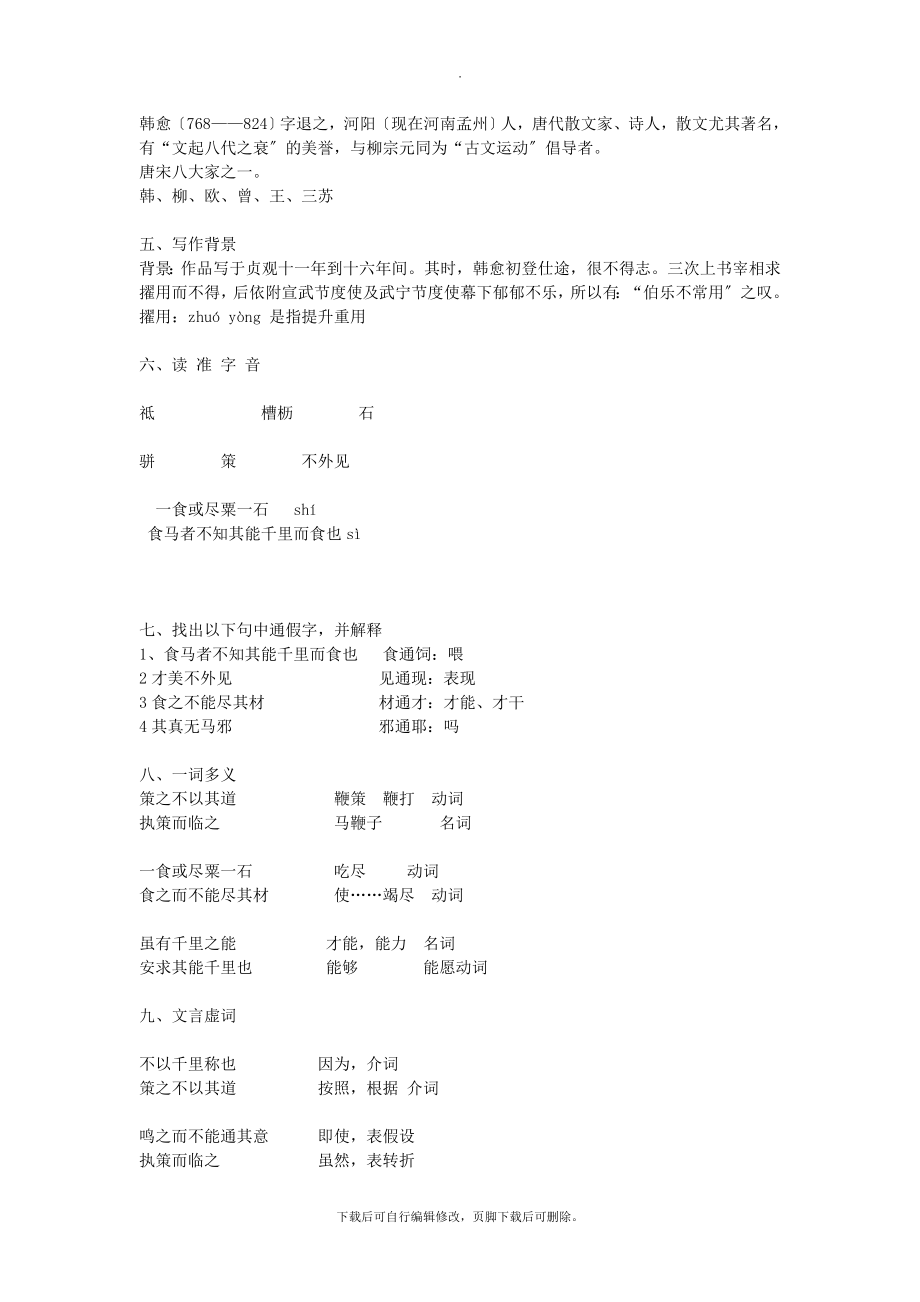 八年级语文下册第六单元23《马说》教学设计新人教版.doc