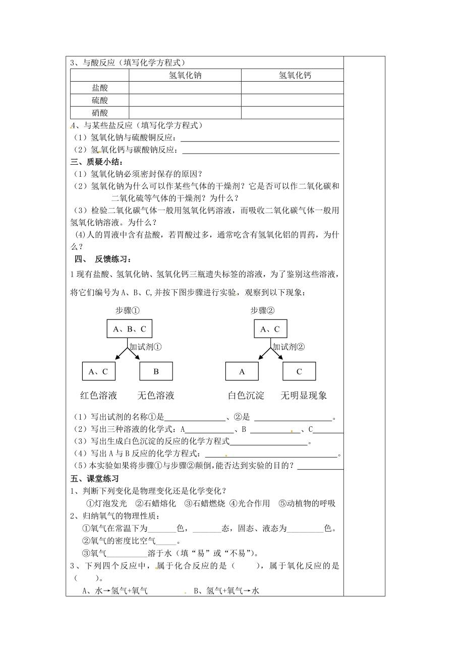 九年级化学下册10.1常见的酸和碱教案3新人教版新人教版初中九年级下册化学教案.doc