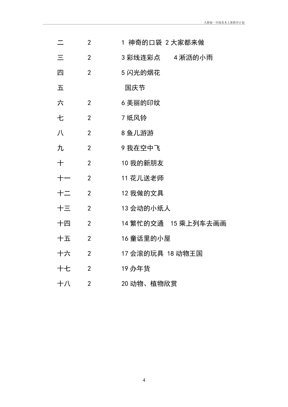 人教一年级美术上册教学计划.doc