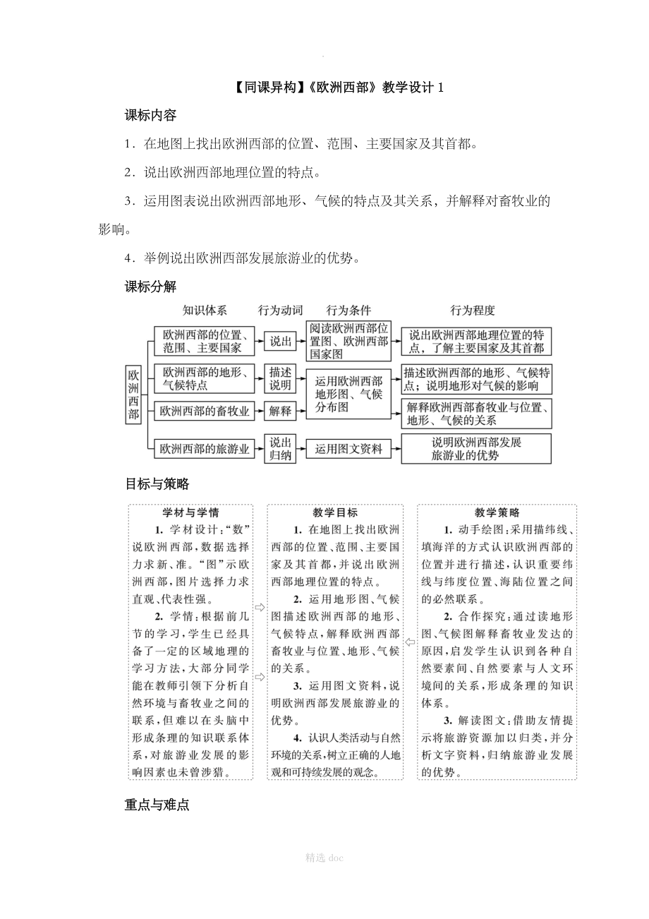 【人教版】地理7年级下册8.2《欧洲西部》教学设计1.doc