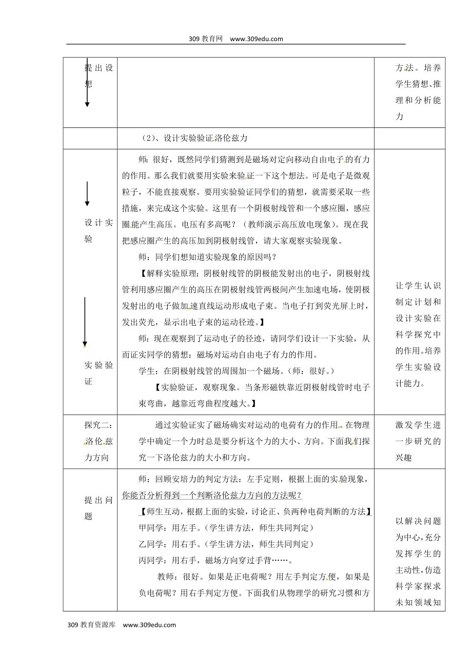 四川省宜宾市一中202X高二物理上学期第14周磁场对运动电荷的作用洛伦兹力教学设计.doc