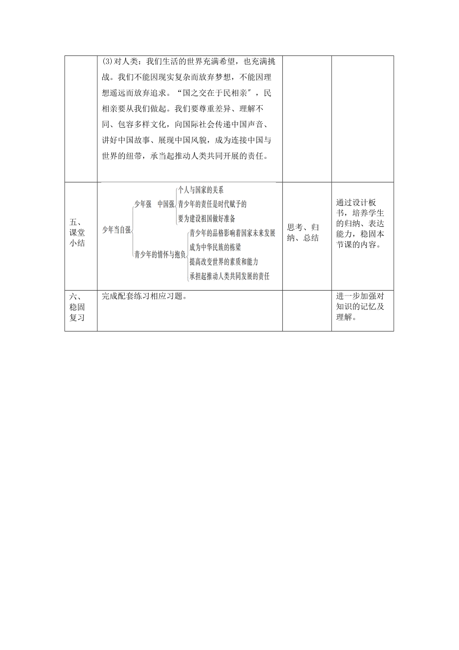 九年级道德与法治下册第三单元走向未来的少年第五课少年的担当第二框少年当自强教案新人教版.docx