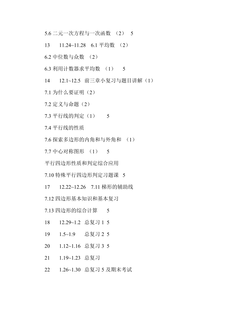 八年级数学上册教学计划.doc