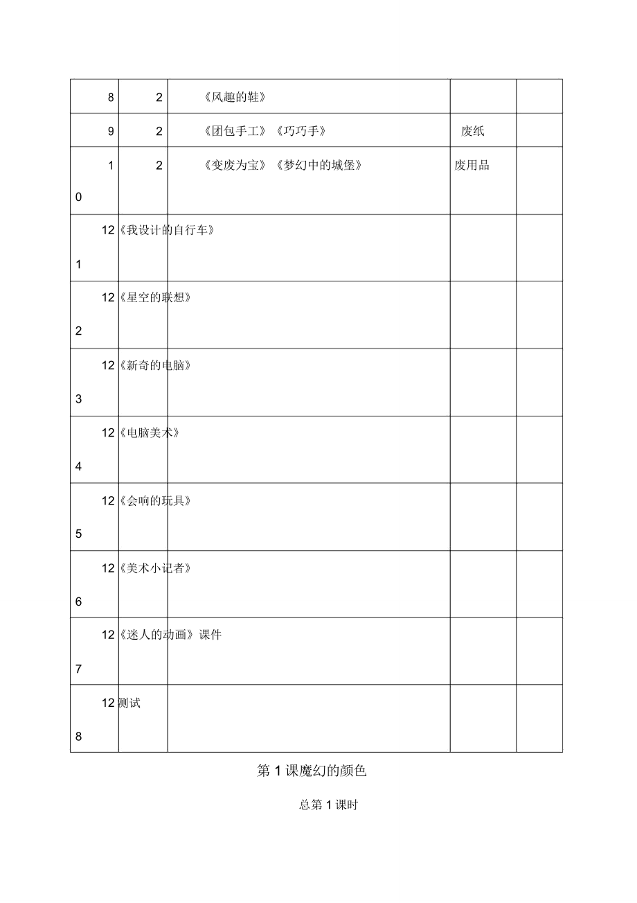 人教版三年级上册美术教案(3).doc