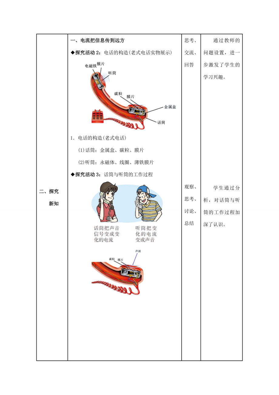 九年级物理全册第21章信息的传递第1节现代顺风耳—电话教案（新版）新人教版（新版）新人教版初中九年级全册物理教案.doc