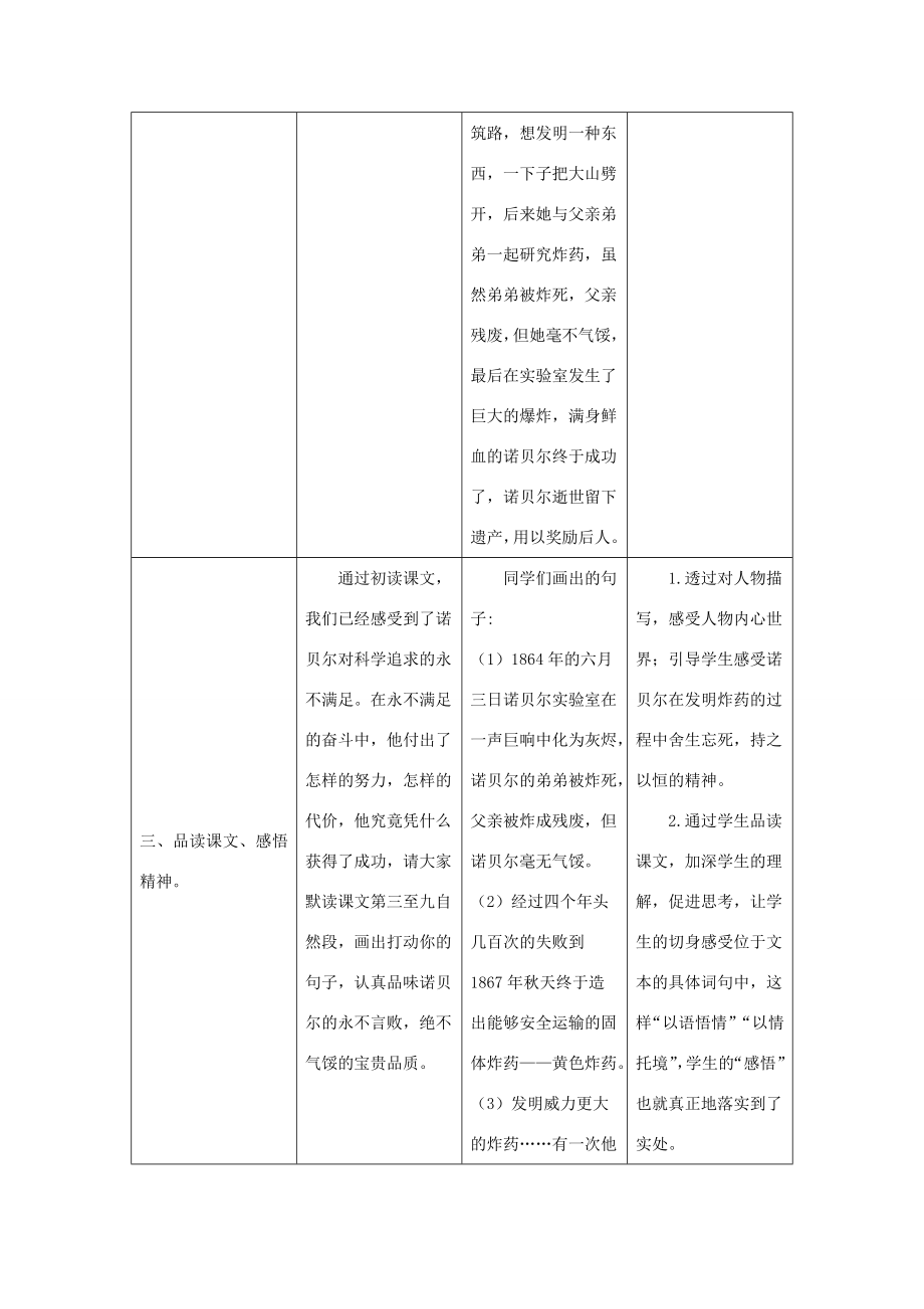 五年级语文上册第六单元21诺贝尔教案设计苏教版苏教版小学五年级上册语文教案.doc