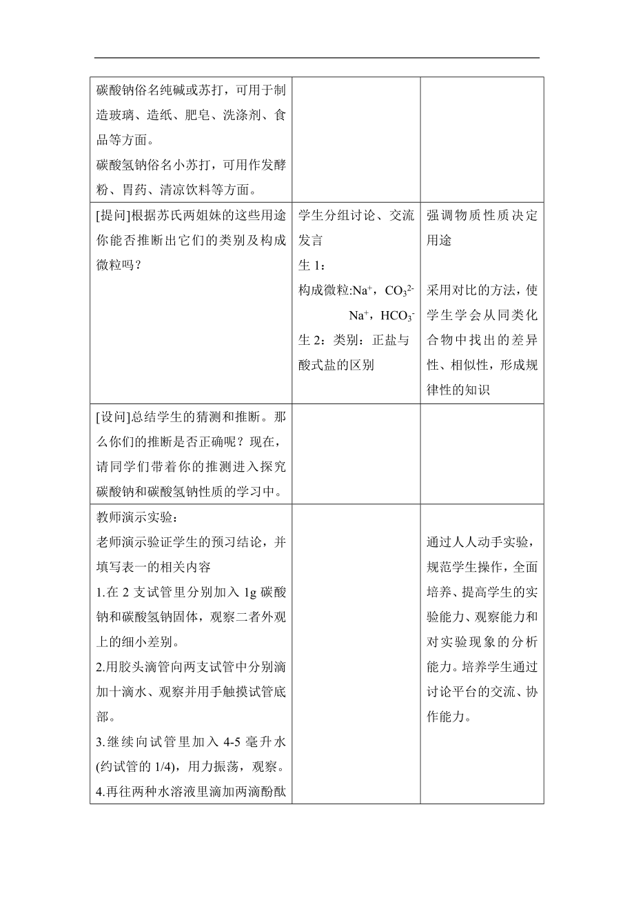 人教版高中化学必修13.2《碳酸钠与碳酸氢钠》名师教学设计.doc