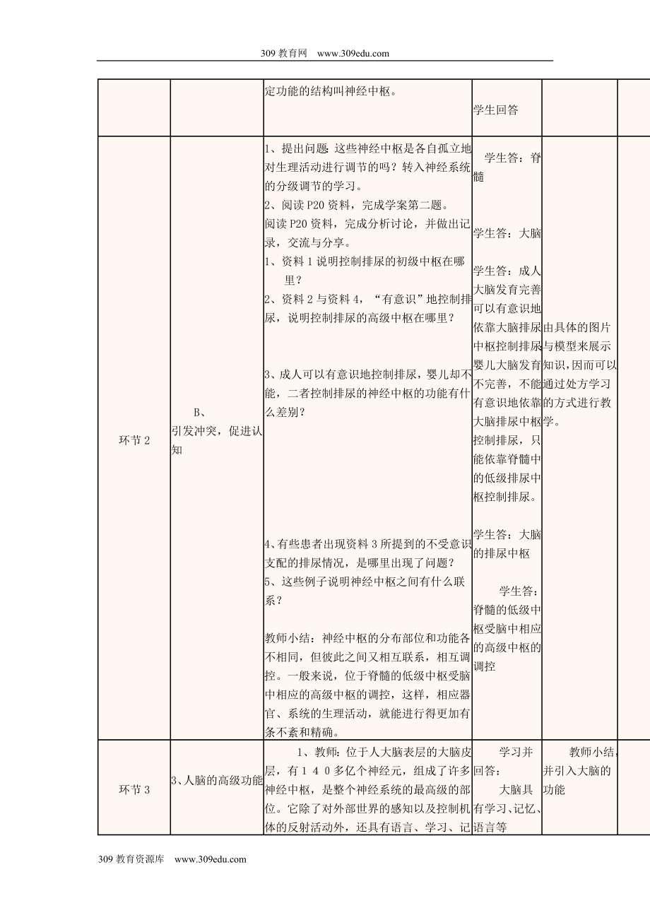 四川省宜宾市一中202X高中生物上学期第5周第2章第1节《通过神经系统的调节》教学设计新人教版必修3.doc