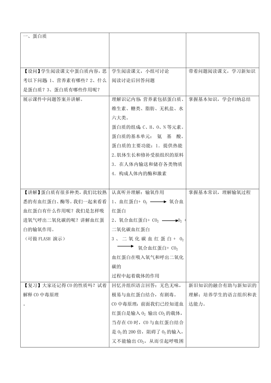 九年级化学下册第十二单元课题1人类重要的营养物质（第2课时）教案（新版）新人教版.doc