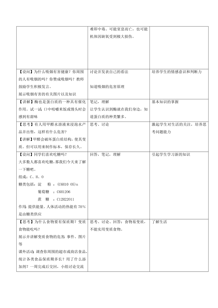 九年级化学下册第十二单元课题1人类重要的营养物质（第2课时）教案（新版）新人教版.doc