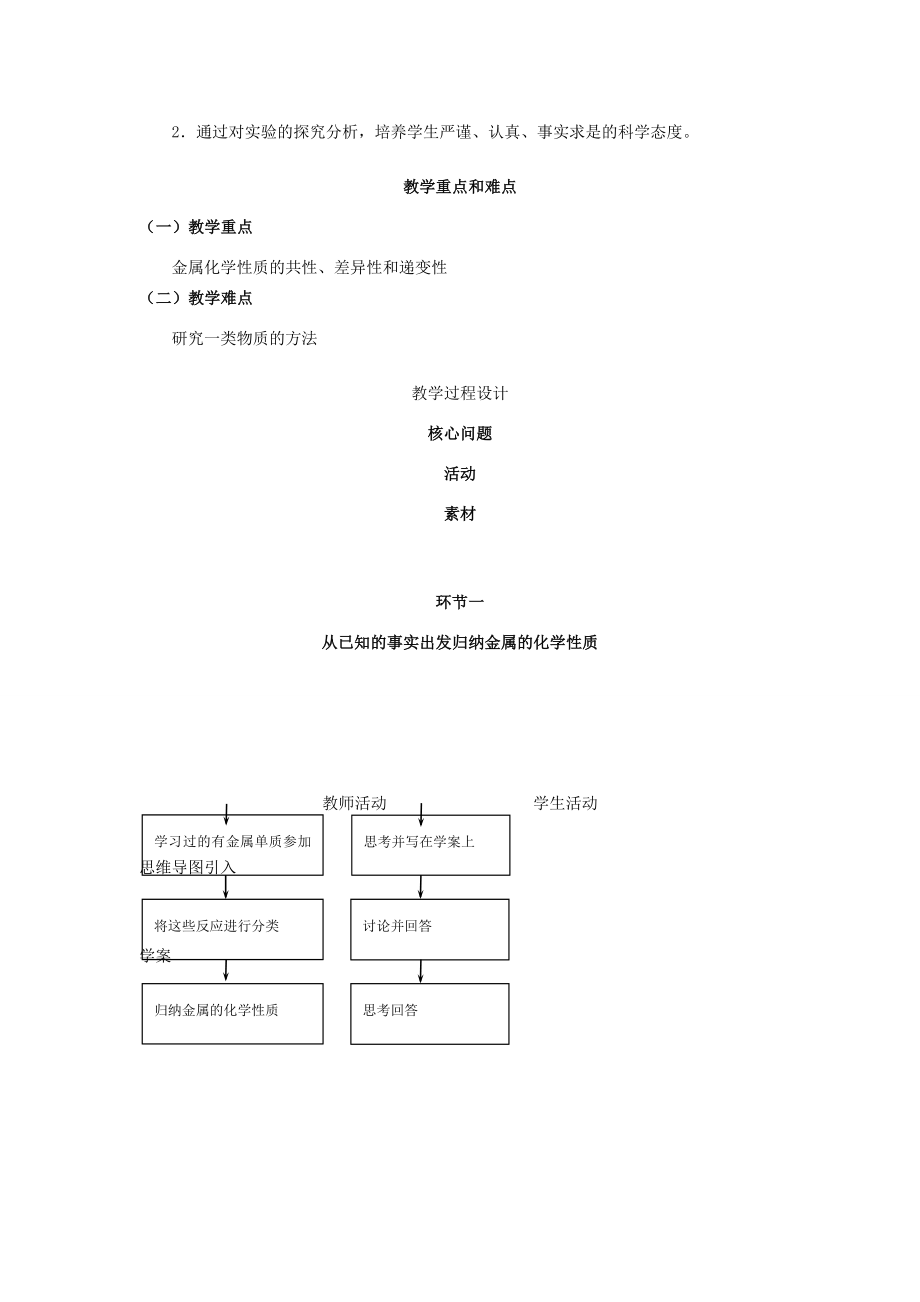 九年级化学下册第2课时金属的化学性质教案人教新课标版.doc