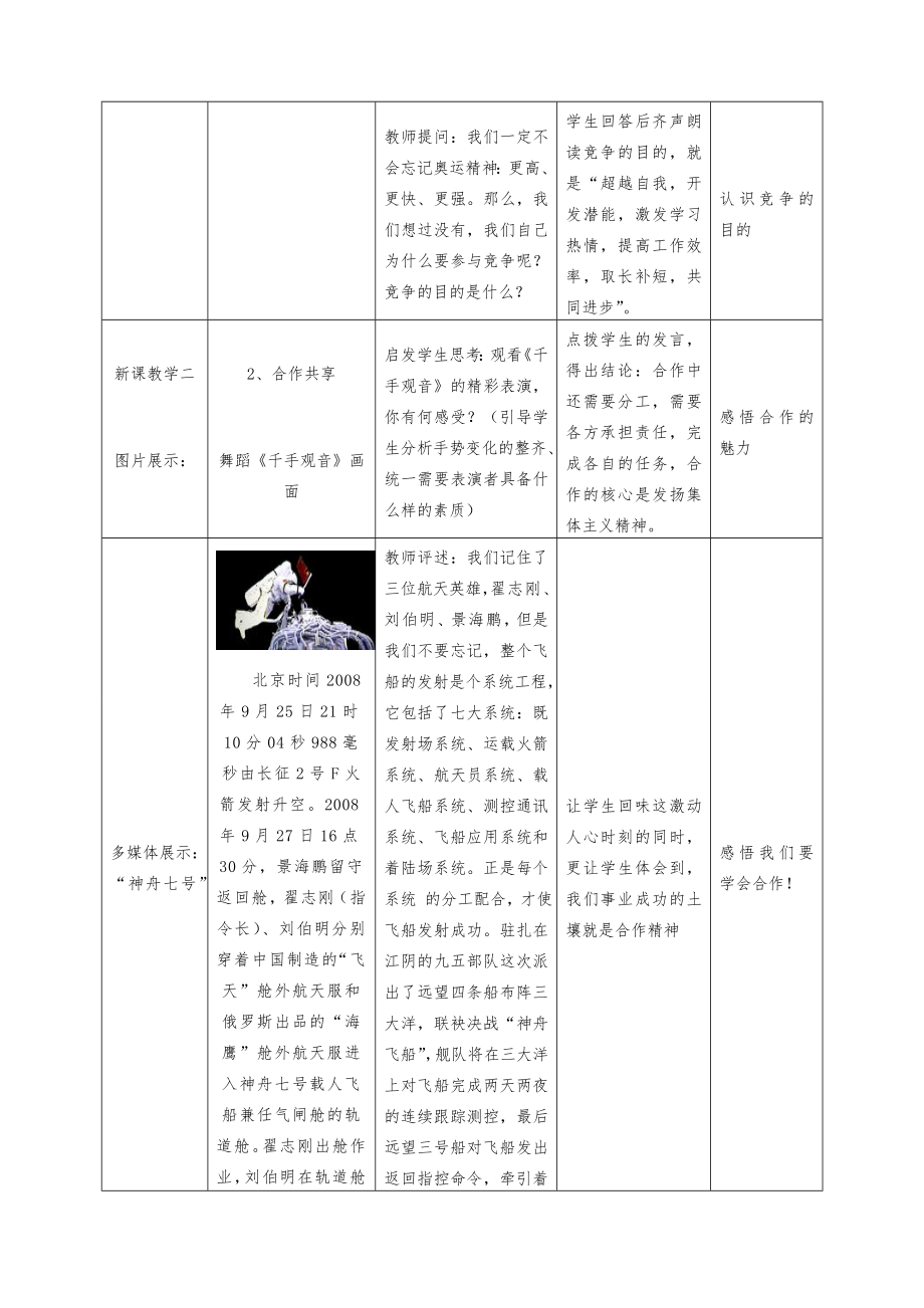 八年级政治竞争？合作？教学设计（表格式）人教版.doc