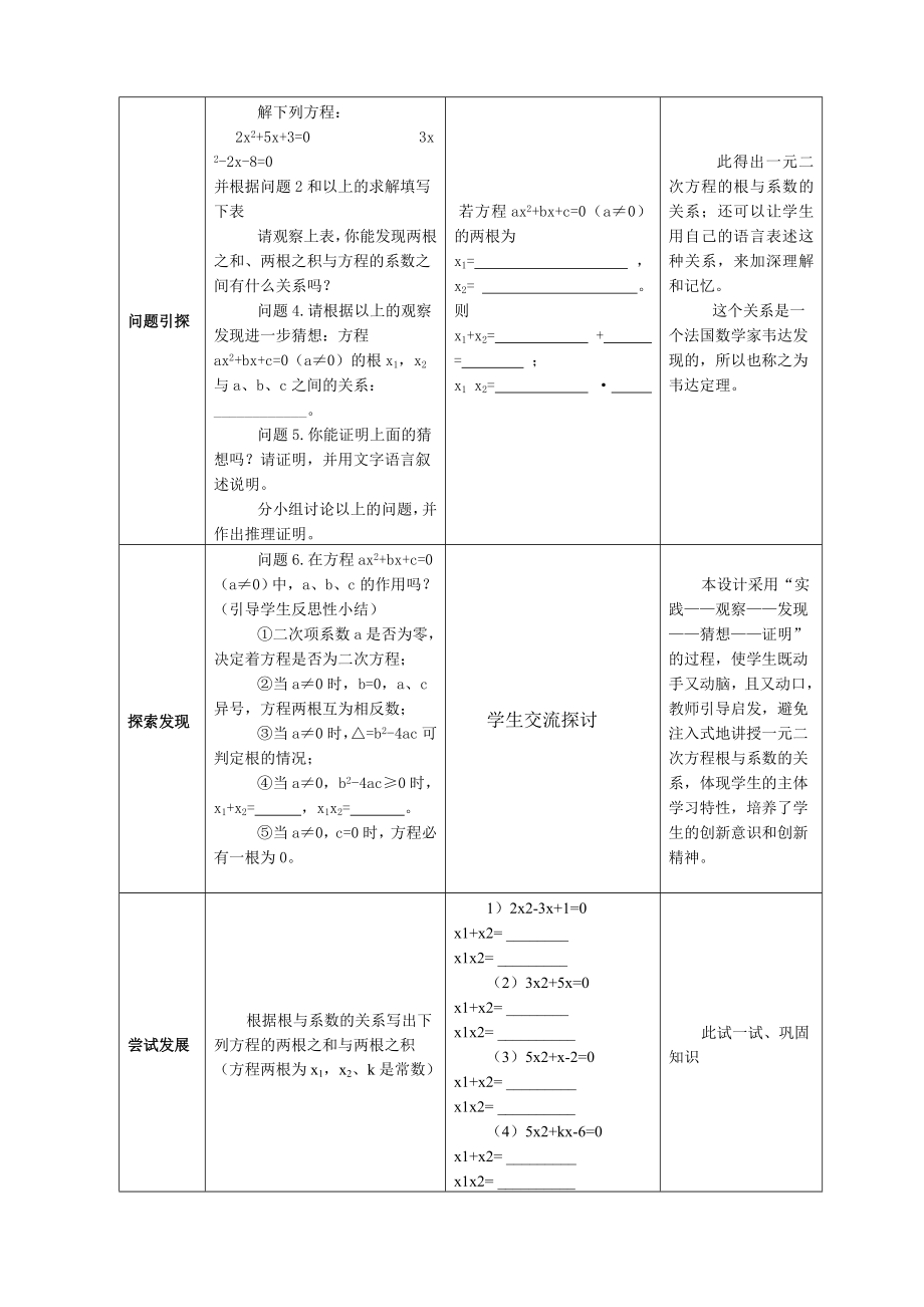 初中数学教学设计及反思.doc