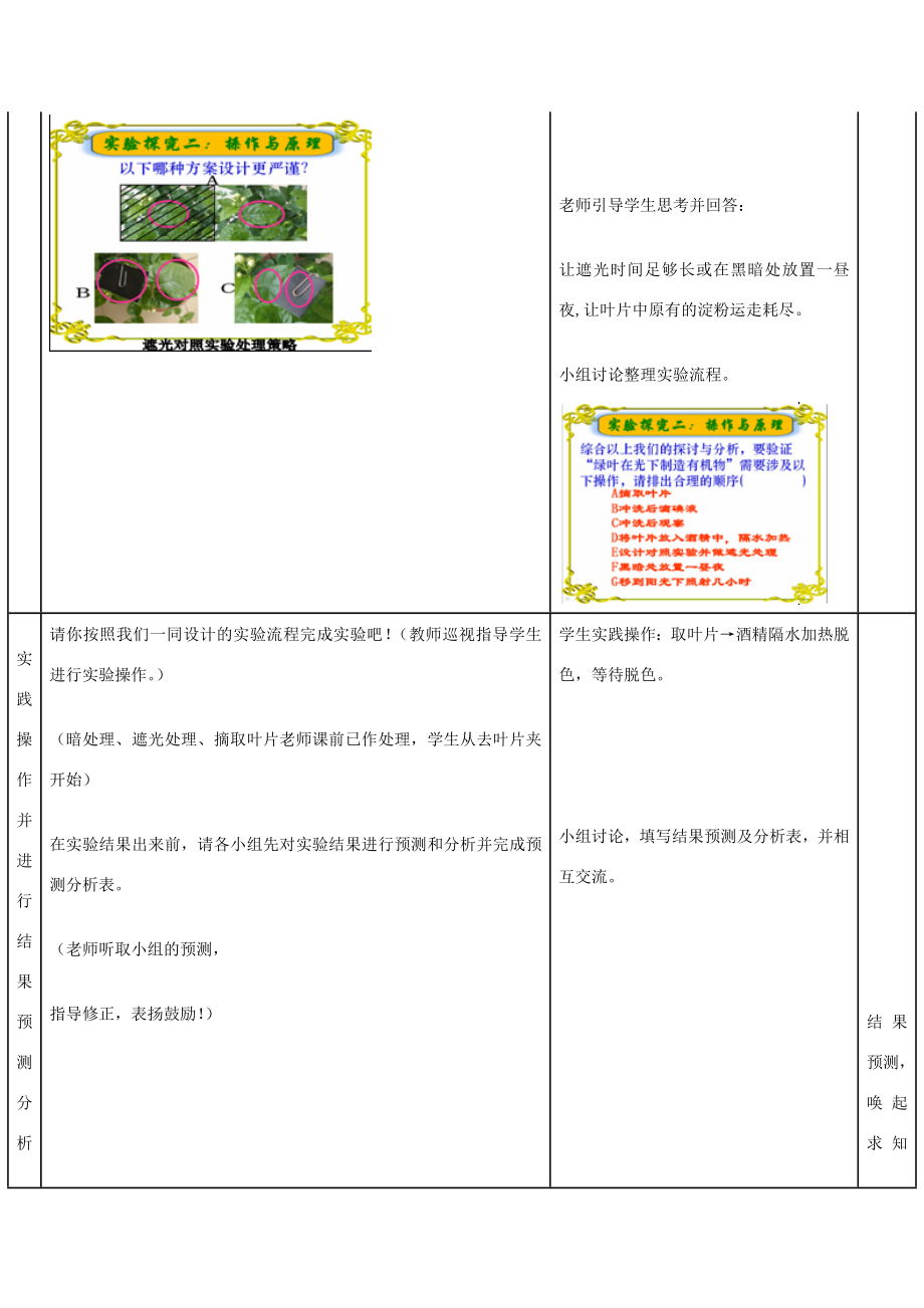 七年级生物上册《绿色植物通过光合作用制造有机物》的教学设计新人教版.doc