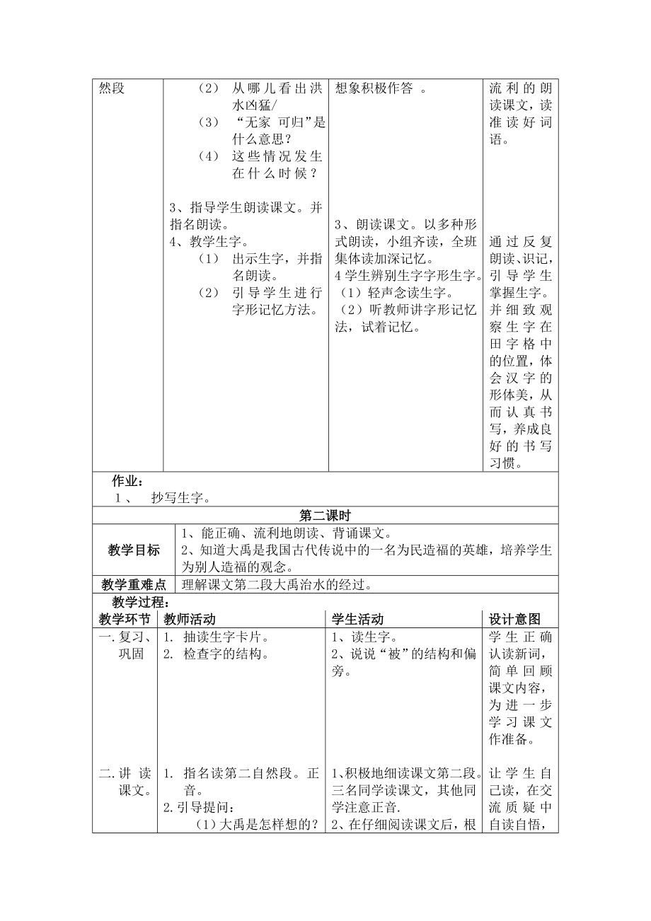 二年级语文大禹治水教案(3).doc