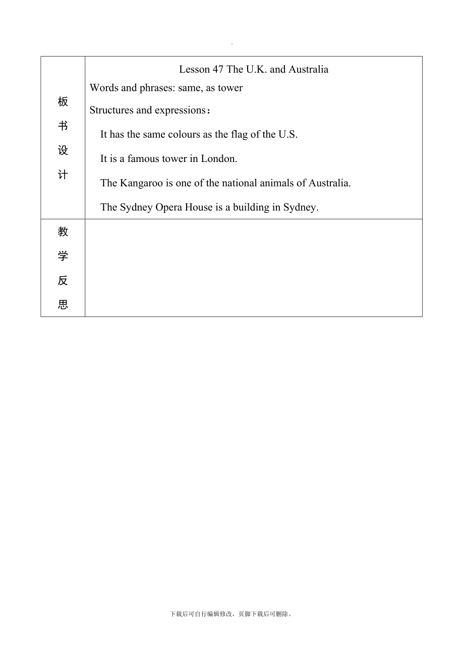 冀教版英语七年级上册Lesson47教学设计.doc