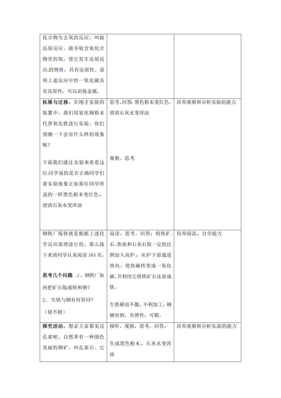 九年级化学下册6.2金属矿物与冶炼教案1粤教版.doc