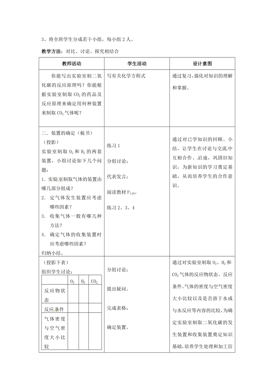 九年级化学上册6.2二氧化碳制取的研究教案人教新课标版.doc