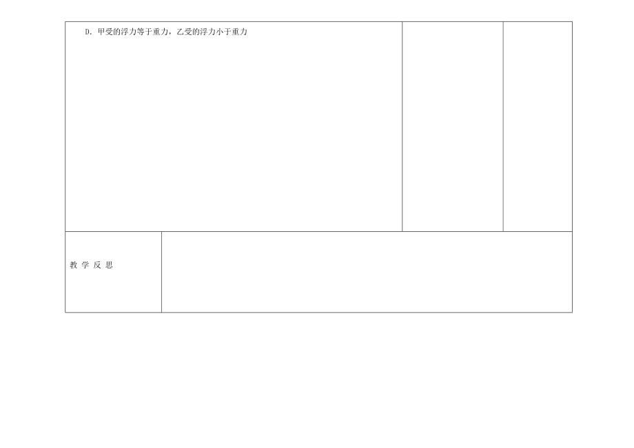 九年级物理全册浮力的应用备课教案新人教版.doc