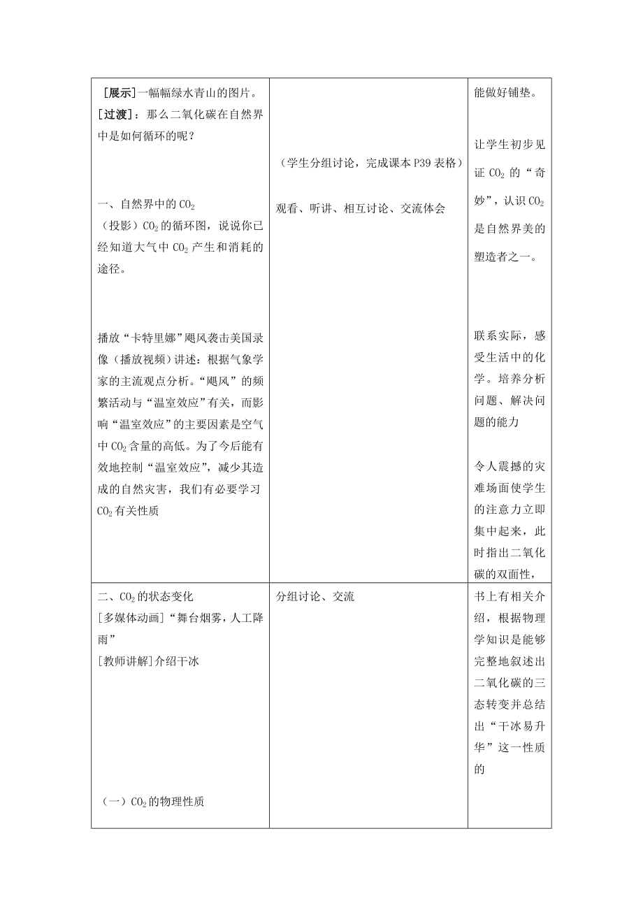 九年级化学全册奇妙的二氧化碳教案沪教版.doc